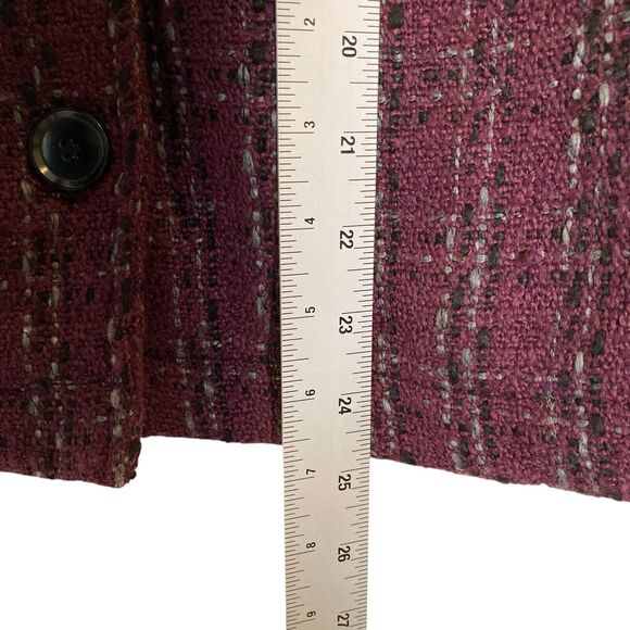 Amour Vert Tweed Upcycled Acrylic Blazer Purple Plaid Women Size XS Oversized - Picture 7 of 11